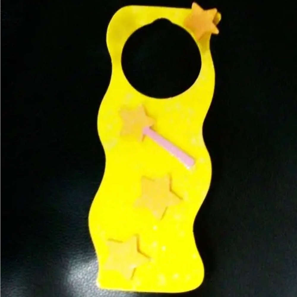 NEW yellow fairy wand stars door knob hanger